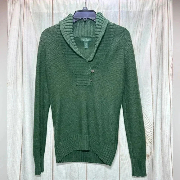 Lauren Ralph‎ Lauren Jeans Co. Women's Knit Sweater Green Cowl Neck Size Small - Picture 1 of 6